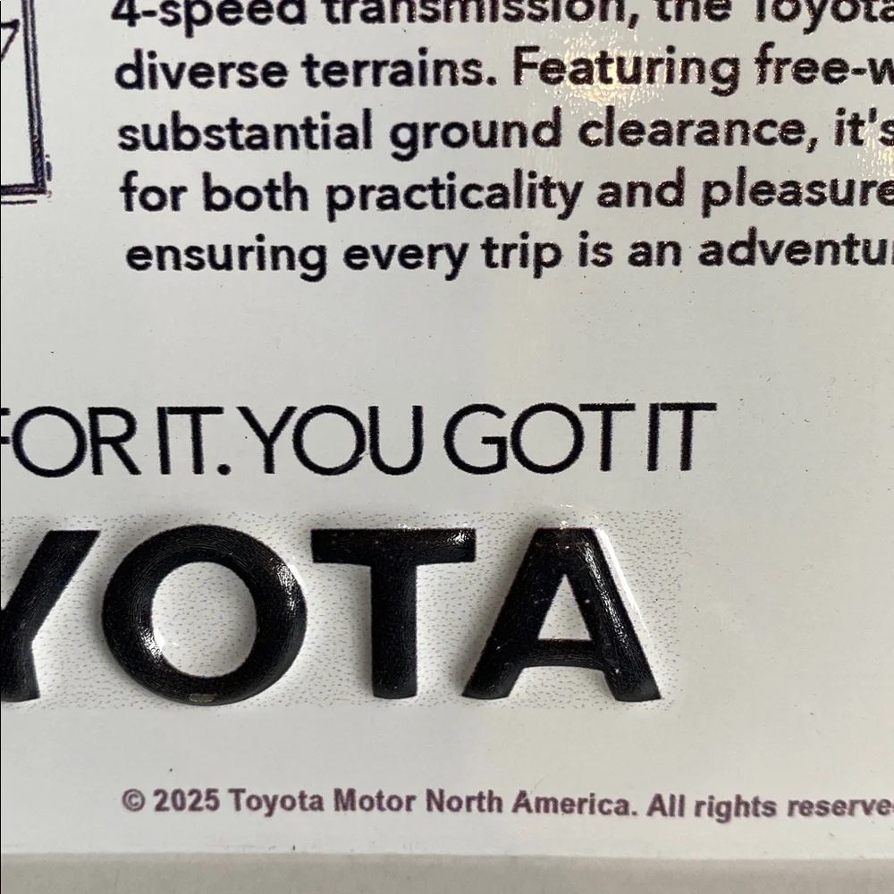 Toyota 1978 4 x 4 Vintage Truck Advertisement New Metal Garage Art Man Cave Sign